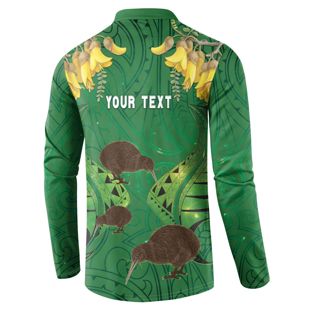 Personalised South Canterbury Anniversary Day Button Sweatshirt Kiwi Kowhai Silver Fern Maori Pattern
