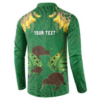 Personalised South Canterbury Anniversary Day Button Sweatshirt Kiwi Kowhai Silver Fern Maori Pattern