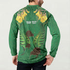 Personalised South Canterbury Anniversary Day Button Sweatshirt Kiwi Kowhai Silver Fern Maori Pattern