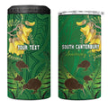 Personalised South Canterbury Anniversary Day 4 in 1 Can Cooler Tumbler Kiwi Kowhai Silver Fern Maori Pattern
