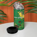 Personalised South Canterbury Anniversary Day 4 in 1 Can Cooler Tumbler Kiwi Kowhai Silver Fern Maori Pattern