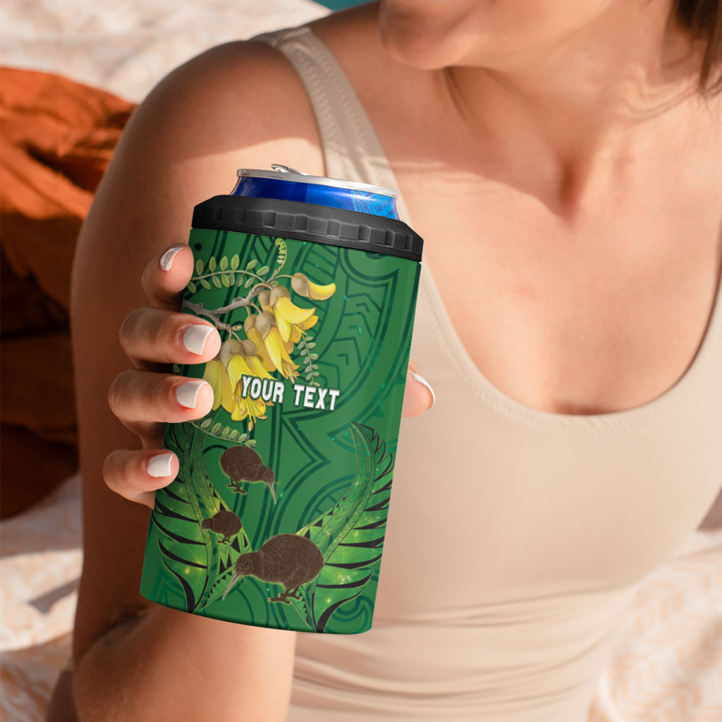 Personalised South Canterbury Anniversary Day 4 in 1 Can Cooler Tumbler Kiwi Kowhai Silver Fern Maori Pattern