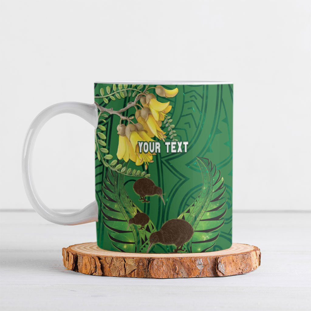 Personalised South Canterbury Anniversary Day Ceramic Mug Kiwi Kowhai Silver Fern Maori Pattern