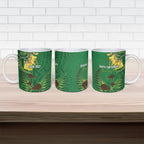 Personalised South Canterbury Anniversary Day Ceramic Mug Kiwi Kowhai Silver Fern Maori Pattern