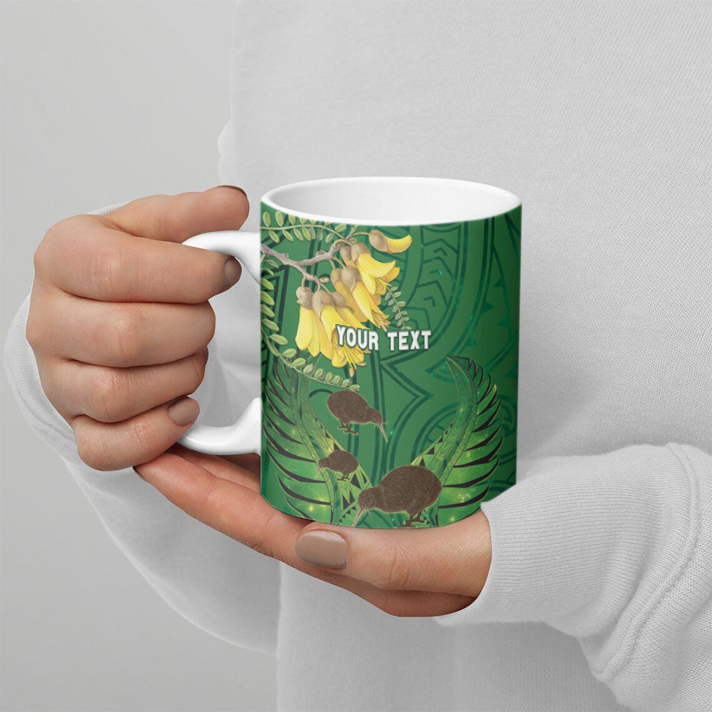 Personalised South Canterbury Anniversary Day Ceramic Mug Kiwi Kowhai Silver Fern Maori Pattern