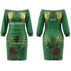 Personalised South Canterbury Anniversary Day Couples Matching Off The Shoulder Long Sleeve Dress and Hawaiian Shirt Kiwi Kowhai Silver Fern Maori Pattern