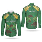 Personalised South Canterbury Anniversary Day Couples Matching Short Sleeve Bodycon Dress and Long Sleeve Button Shirt Kiwi Kowhai Silver Fern Maori Pattern