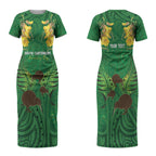 Personalised South Canterbury Anniversary Day Couples Matching Short Sleeve Bodycon Dress and Long Sleeve Button Shirt Kiwi Kowhai Silver Fern Maori Pattern