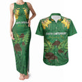 Personalised South Canterbury Anniversary Day Couples Matching Tank Maxi Dress and Hawaiian Shirt Kiwi Kowhai Silver Fern Maori Pattern