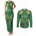 Personalised South Canterbury Anniversary Day Couples Matching Tank Maxi Dress and Long Sleeve Button Shirt Kiwi Kowhai Silver Fern Maori Pattern