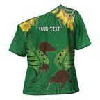 Personalised South Canterbury Anniversary Day Cross Shoulder Shirt Kiwi Kowhai Silver Fern Maori Pattern