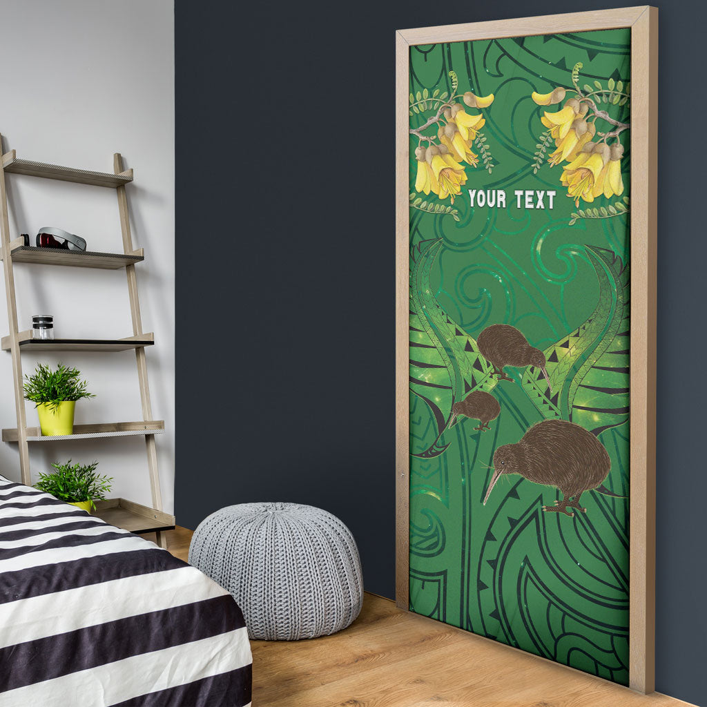Personalised South Canterbury Anniversary Day Door Cover Kiwi Kowhai Silver Fern Maori Pattern