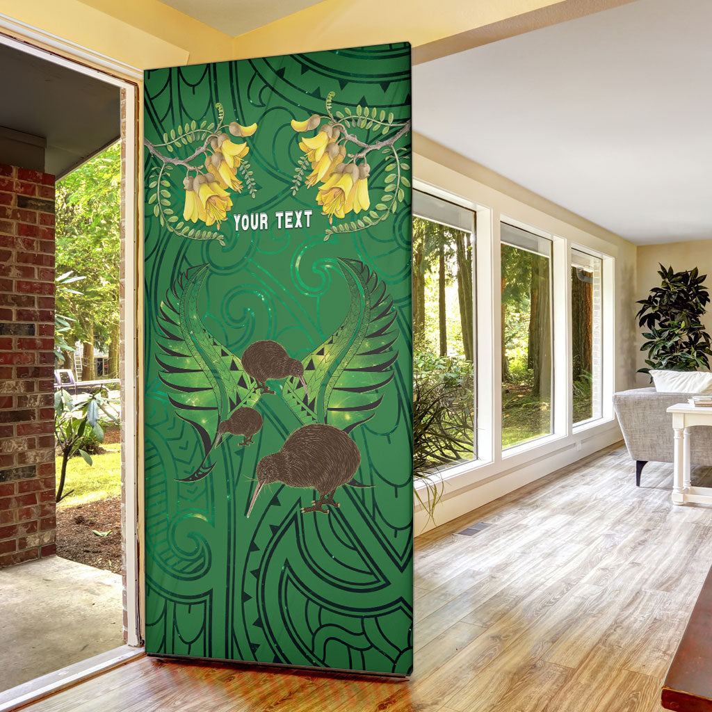 Personalised South Canterbury Anniversary Day Door Cover Kiwi Kowhai Silver Fern Maori Pattern