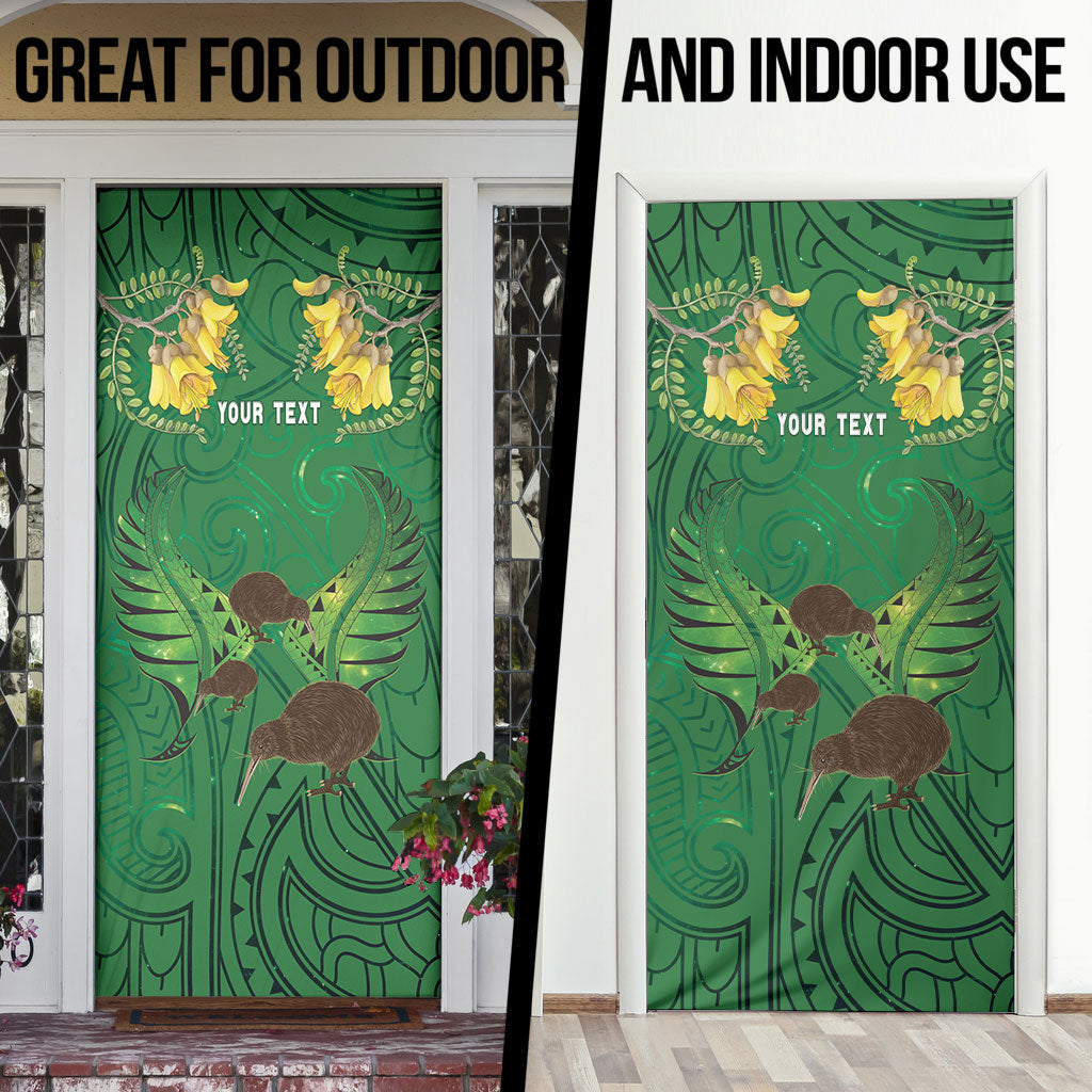 Personalised South Canterbury Anniversary Day Door Cover Kiwi Kowhai Silver Fern Maori Pattern