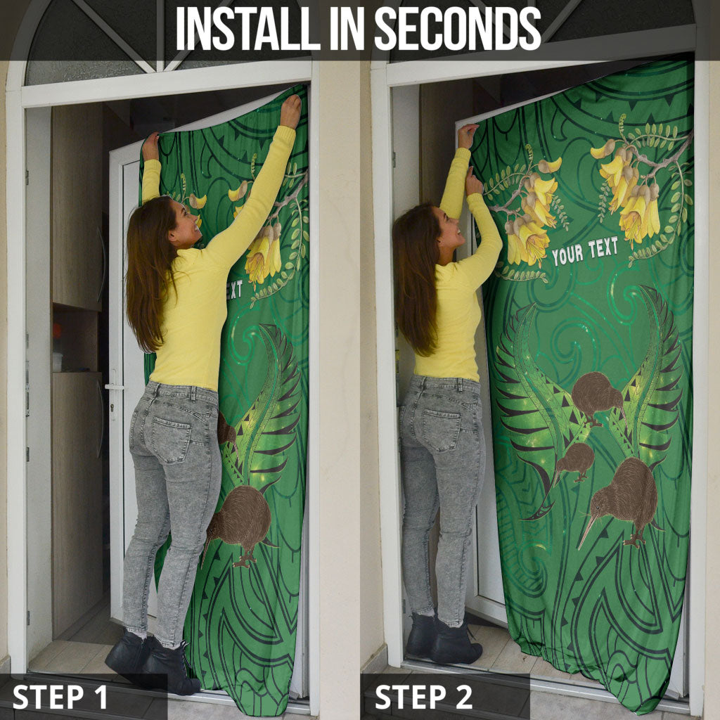 Personalised South Canterbury Anniversary Day Door Cover Kiwi Kowhai Silver Fern Maori Pattern