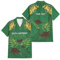 Personalised South Canterbury Anniversary Day Family Matching Summer Maxi Dress and Hawaiian Shirt Kiwi Kowhai Silver Fern Maori Pattern