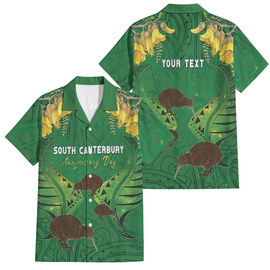 Personalised South Canterbury Anniversary Day Family Matching Summer Maxi Dress and Hawaiian Shirt Kiwi Kowhai Silver Fern Maori Pattern