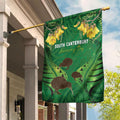 South Canterbury Anniversary Day Garden Flag Kiwi Kowhai Silver Fern Maori Pattern