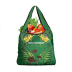 South Canterbury Anniversary Day Grocery Bag Kiwi Kowhai Silver Fern Maori Pattern