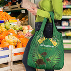 South Canterbury Anniversary Day Grocery Bag Kiwi Kowhai Silver Fern Maori Pattern