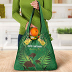 South Canterbury Anniversary Day Grocery Bag Kiwi Kowhai Silver Fern Maori Pattern