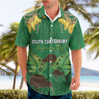 Personalised South Canterbury Anniversary Day Hawaiian Shirt Kiwi Kowhai Silver Fern Maori Pattern