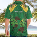 Personalised South Canterbury Anniversary Day Hawaiian Shirt Kiwi Kowhai Silver Fern Maori Pattern