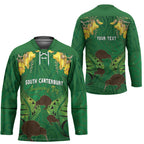 Personalised South Canterbury Anniversary Day Hockey Jersey Kiwi Kowhai Silver Fern Maori Pattern