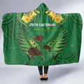 South Canterbury Anniversary Day Hooded Blanket Kiwi Kowhai Silver Fern Maori Pattern