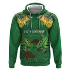 Personalised South Canterbury Anniversary Day Hoodie Kiwi Kowhai Silver Fern Maori Pattern