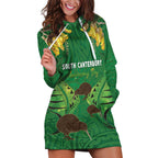 Personalised South Canterbury Anniversary Day Hoodie Dress Kiwi Kowhai Silver Fern Maori Pattern