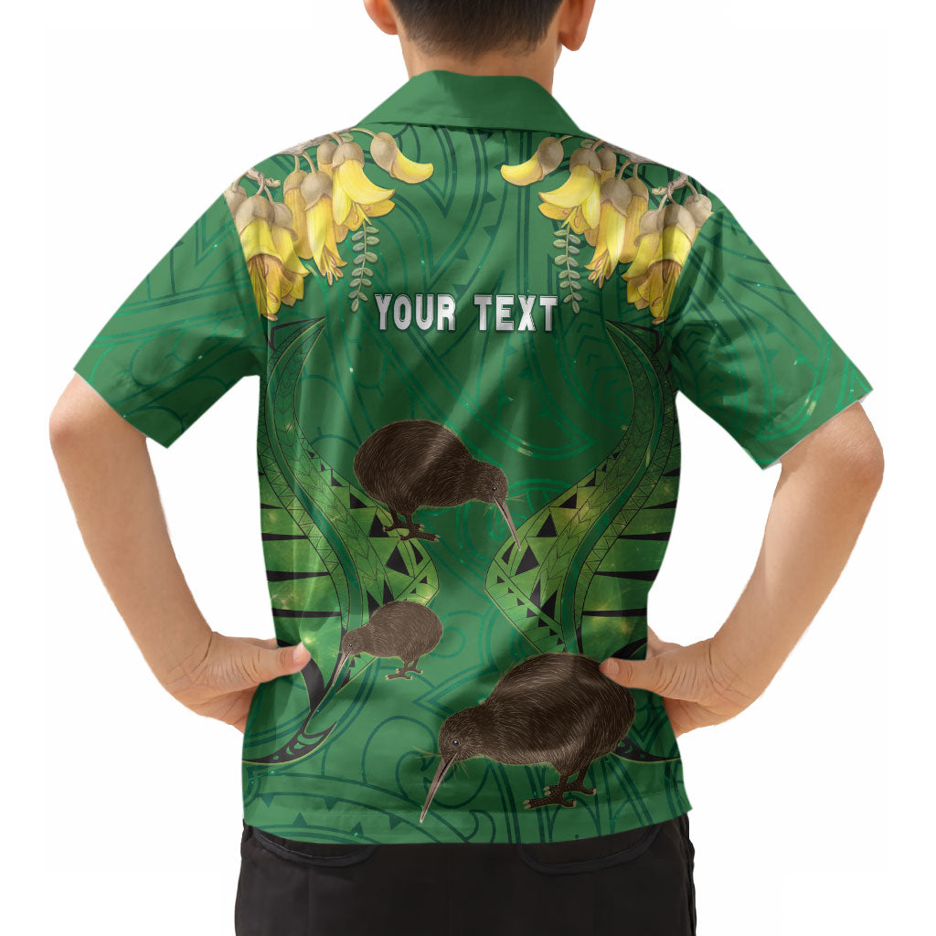 Personalised South Canterbury Anniversary Day Kid Hawaiian Shirt Kiwi Kowhai Silver Fern Maori Pattern