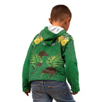 Personalised South Canterbury Anniversary Day Kid Hoodie Kiwi Kowhai Silver Fern Maori Pattern