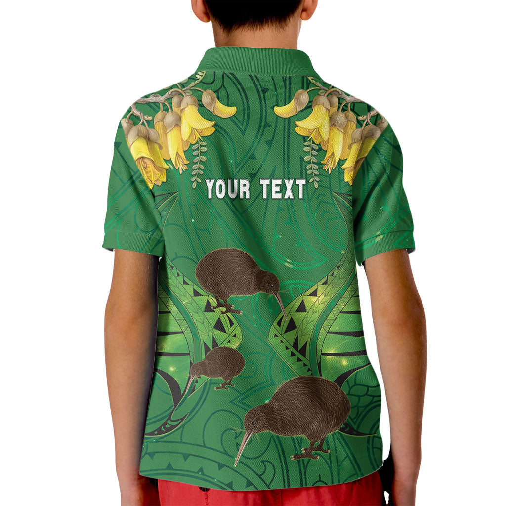 Personalised South Canterbury Anniversary Day Kid Polo Shirt Kiwi Kowhai Silver Fern Maori Pattern