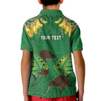 Personalised South Canterbury Anniversary Day Kid Polo Shirt Kiwi Kowhai Silver Fern Maori Pattern
