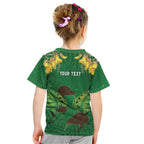 Personalised South Canterbury Anniversary Day Kid T Shirt Kiwi Kowhai Silver Fern Maori Pattern
