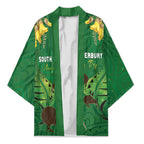 Personalised South Canterbury Anniversary Day Kimono Kiwi Kowhai Silver Fern Maori Pattern