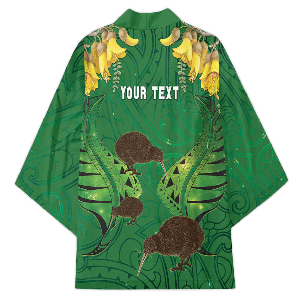 Personalised South Canterbury Anniversary Day Kimono Kiwi Kowhai Silver Fern Maori Pattern