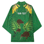 Personalised South Canterbury Anniversary Day Kimono Kiwi Kowhai Silver Fern Maori Pattern