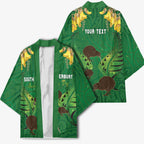 Personalised South Canterbury Anniversary Day Kimono Kiwi Kowhai Silver Fern Maori Pattern