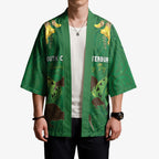 Personalised South Canterbury Anniversary Day Kimono Kiwi Kowhai Silver Fern Maori Pattern