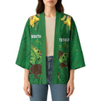 Personalised South Canterbury Anniversary Day Kimono Kiwi Kowhai Silver Fern Maori Pattern