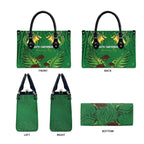 South Canterbury Anniversary Day Leather Bag Kiwi Kowhai Silver Fern Maori Pattern