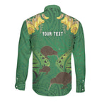 Personalised South Canterbury Anniversary Day Long Sleeve Button Shirt Kiwi Kowhai Silver Fern Maori Pattern