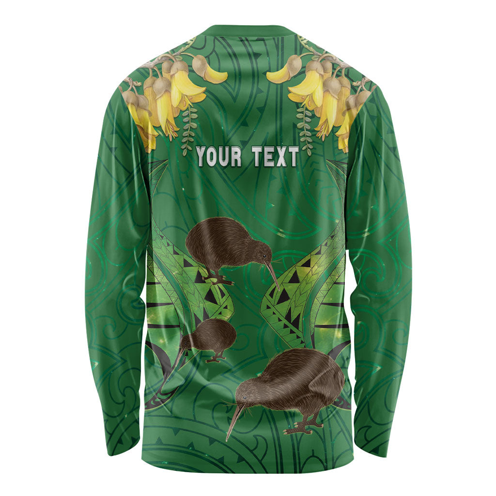 Personalised South Canterbury Anniversary Day Long Sleeve Shirt Kiwi Kowhai Silver Fern Maori Pattern