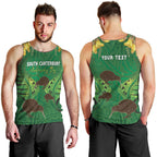 Personalised South Canterbury Anniversary Day Men Tank Top Kiwi Kowhai Silver Fern Maori Pattern