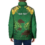 Personalised South Canterbury Anniversary Day Padded Jacket Kiwi Kowhai Silver Fern Maori Pattern