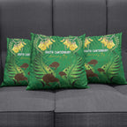 South Canterbury Anniversary Day Pillow Cover Kiwi Kowhai Silver Fern Maori Pattern