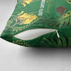 South Canterbury Anniversary Day Pillow Cover Kiwi Kowhai Silver Fern Maori Pattern