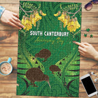 South Canterbury Anniversary Day Puzzle Kiwi Kowhai Silver Fern Maori Pattern